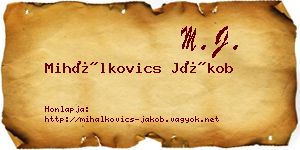 Mihálkovics Jákob névjegykártya